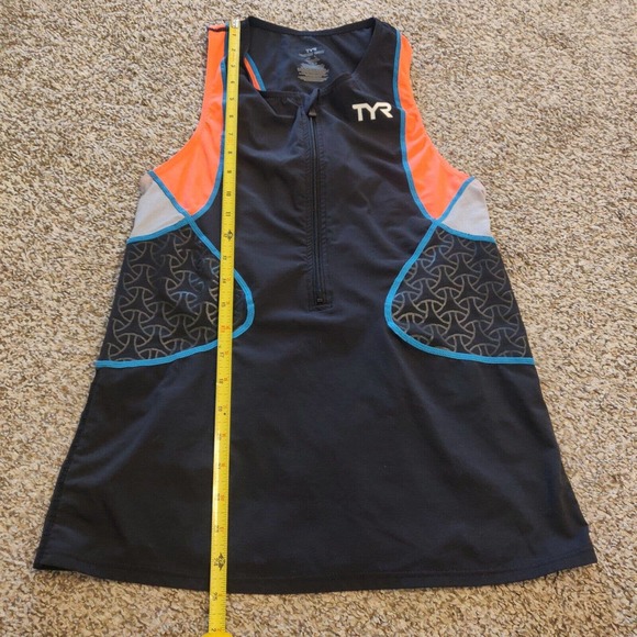 TYR Women's Cycling Jersey Shirt Biking Size L Sleeveless Half Zip Black. - Picture 5 of 5